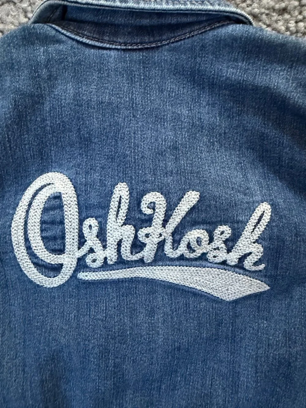 OshKosh B'gosh Denim Button-Front Jumpsuit - Size 18M - Excel. Pre-own Condition